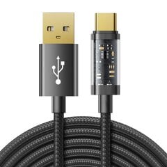 Joyroom USB cable - USB Type C for charging / data transmission 3A 2m black (S-UC027A20) цена и информация | Кабели для телефонов | 220.lv