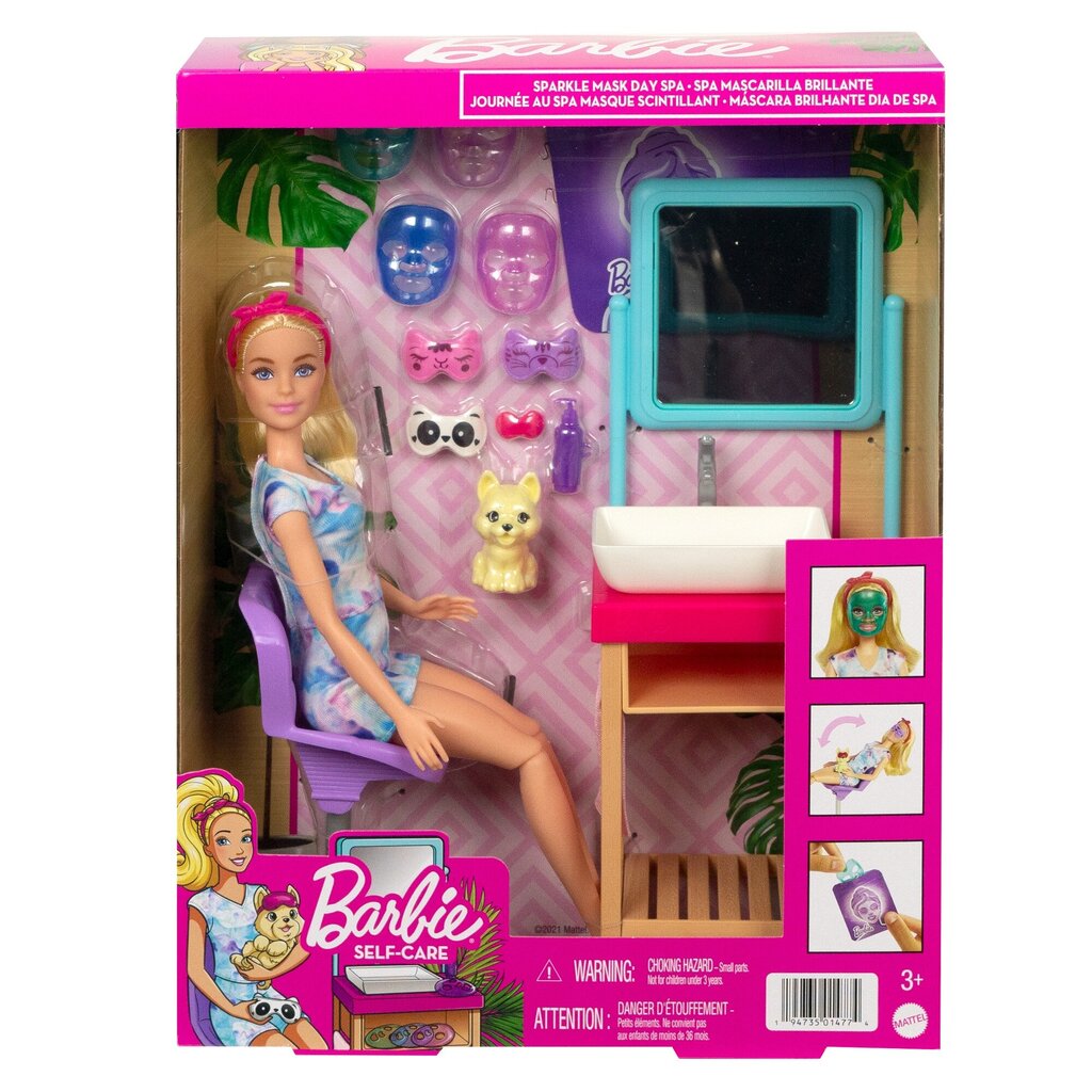 Набор игровой Barbie Спа-салон с куклой и масками для лица HCM82 цена |  220.lv