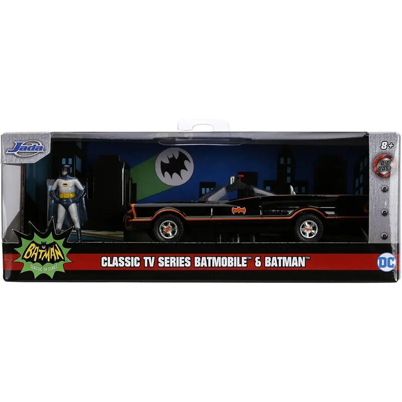 DC Comics Batman Metal Batmov 1966 auto + figūra - komplekts cena un informācija | Rotaļlietas zēniem | 220.lv