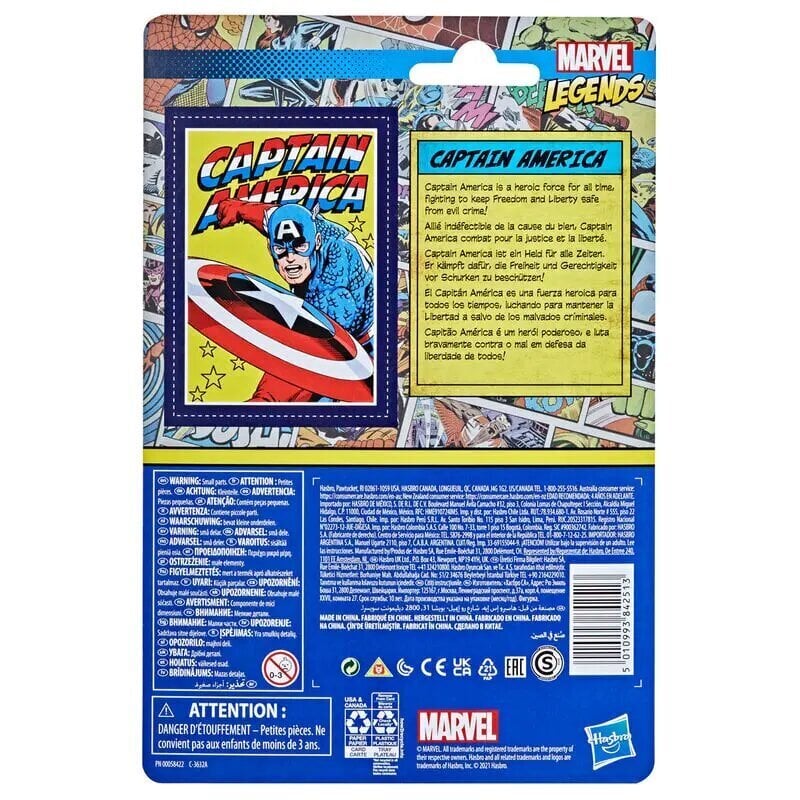 Marvel retro rotaļu figūra 9,5 cm Captain America cena un informācija | Rotaļlietas zēniem | 220.lv