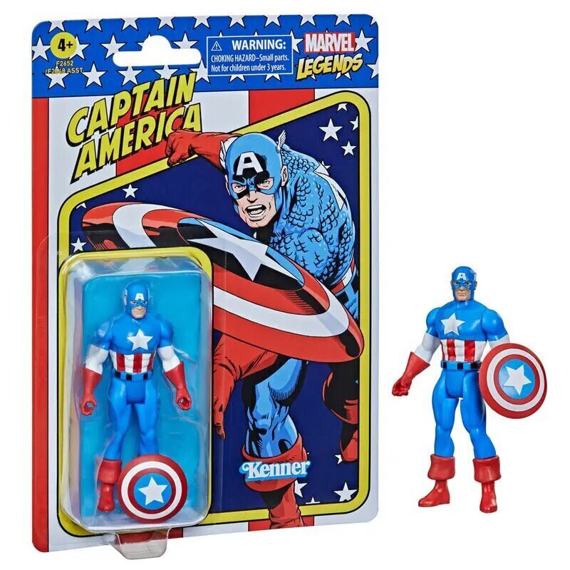 Marvel retro rotaļu figūra 9,5 cm Captain America cena un informācija | Rotaļlietas zēniem | 220.lv