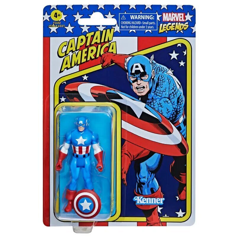 Marvel retro rotaļu figūra 9,5 cm Captain America cena un informācija | Rotaļlietas zēniem | 220.lv