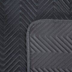Двустороннее стеганое бархатное покрывало, черное, 230x260 см. цена и информация | Покрывала, пледы | 220.lv