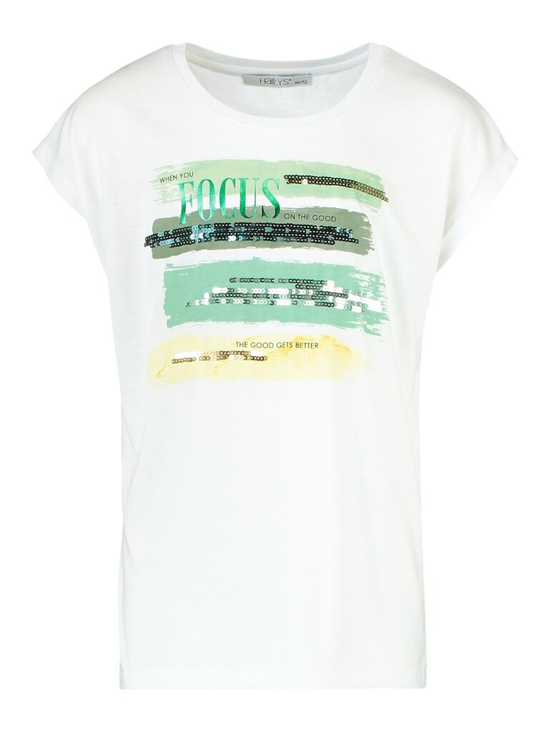 Hailys meiteņu T-krekls ALEYA , balts/zaļš cena un informācija | Krekli, bodiji, blūzes meitenēm | 220.lv