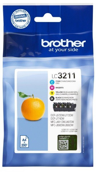 BROTHER LC3211VALDR VALUE PACK (LC3211 BK/C/M/Y) cena un informācija | Tintes kārtridži | 220.lv