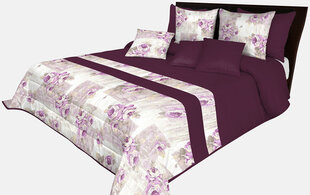 Stepēts gultas pārklājs Mariall NMP-043, smilškrāsas/tumši violets cena un informācija | Gultas pārklāji, pledi | 220.lv