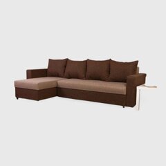 Stūra Dīvāns - Gulta "Lugan Plus" Gaiši Brūns/Bēšs cena un informācija | Stūra dīvāni | 220.lv