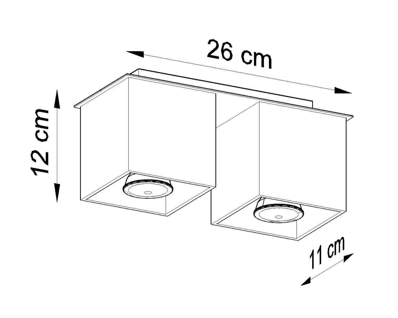 „Lampa Quad 2“ melna cena un informācija | Griestu lampas | 220.lv