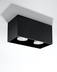 „Lampa Quad melna“ cena un informācija | Griestu lampas | 220.lv