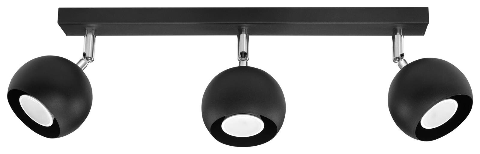 OCULARE Griestu lampa 3 melnā krāsā cena un informācija | Griestu lampas | 220.lv