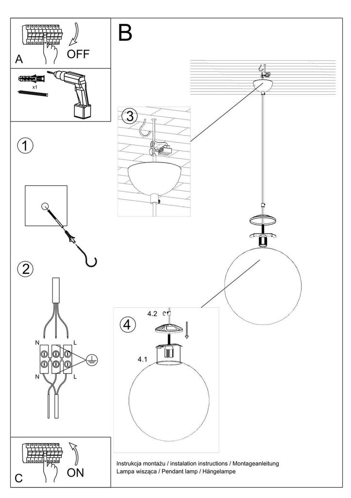 Piekārta lampa „Ugo 40“ цена и информация | Piekaramās lampas | 220.lv