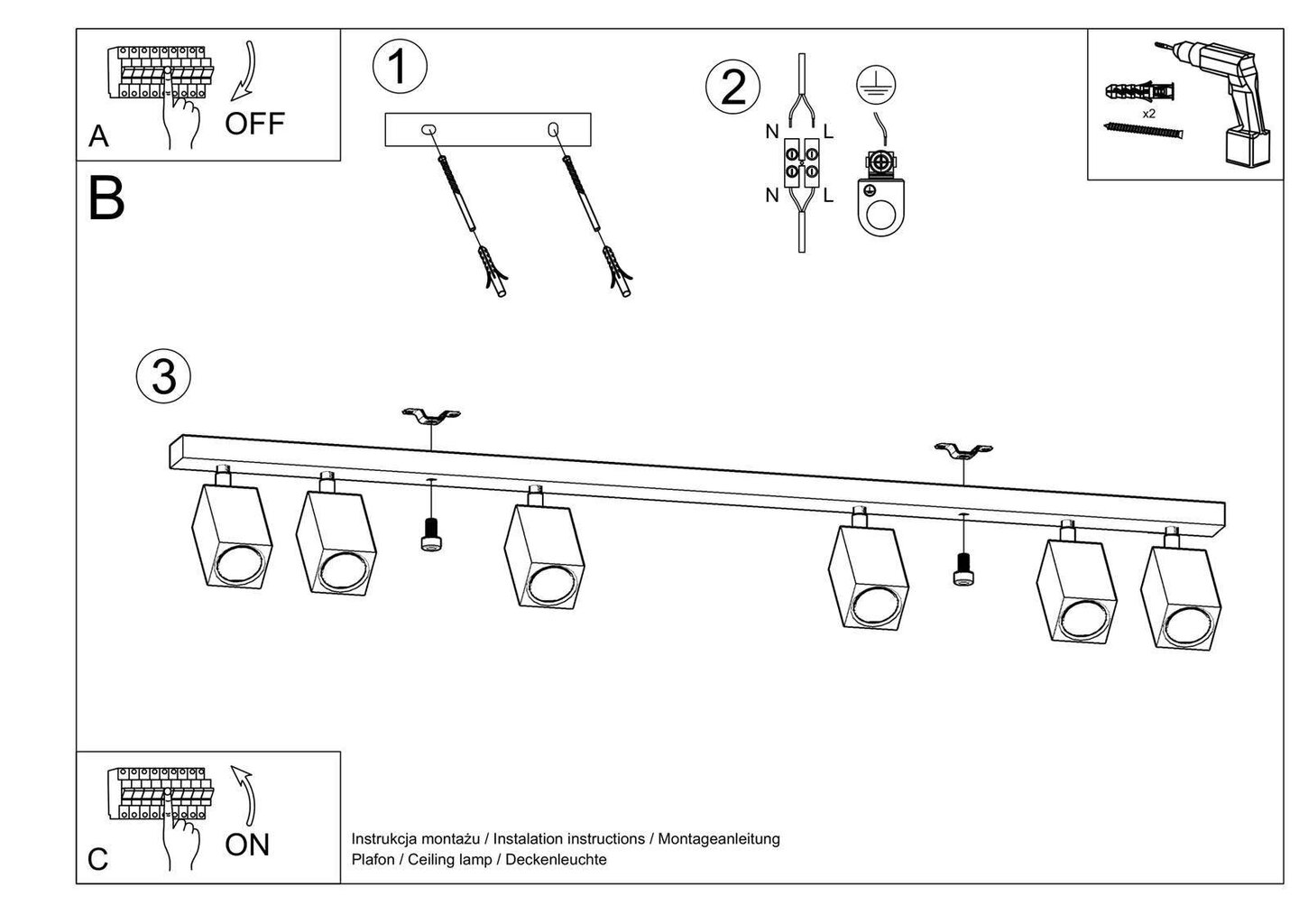 Griestu lampa Keke 6 ozols цена и информация | Griestu lampas | 220.lv