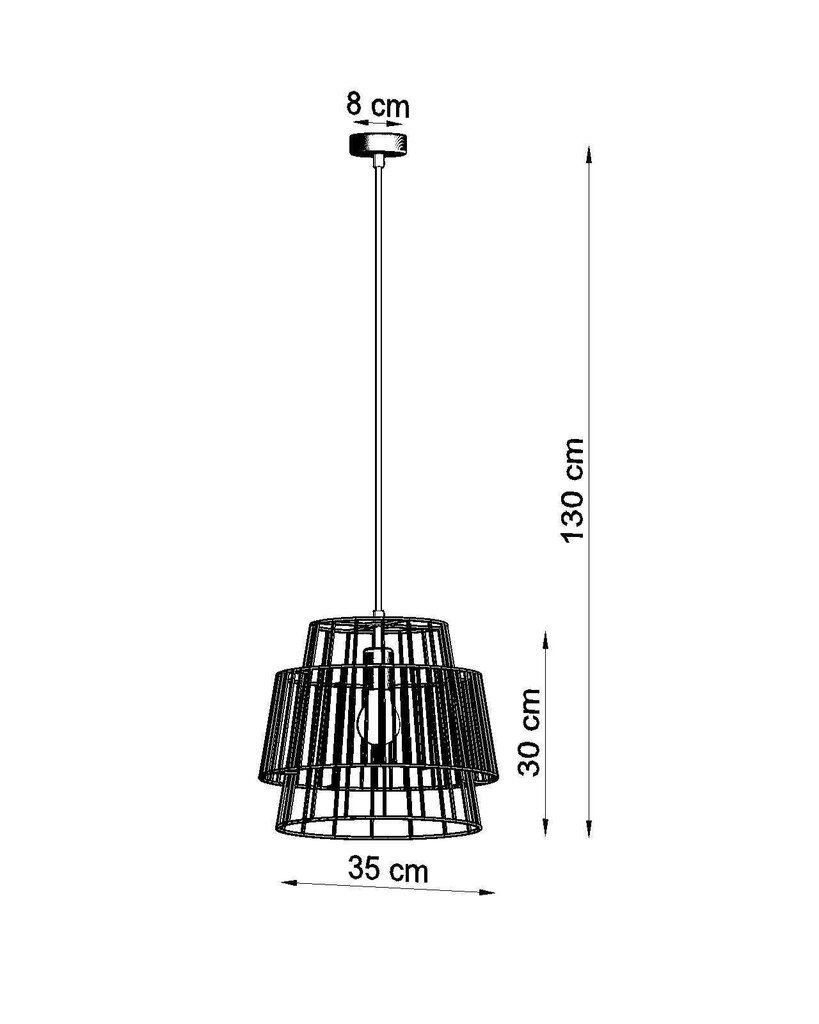 Piekaramā lampa GATE melna cena un informācija | Lustras | 220.lv