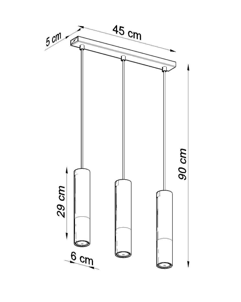 Piekaramā lampa loopez 3l melns/zelts cena un informācija | Lustras | 220.lv