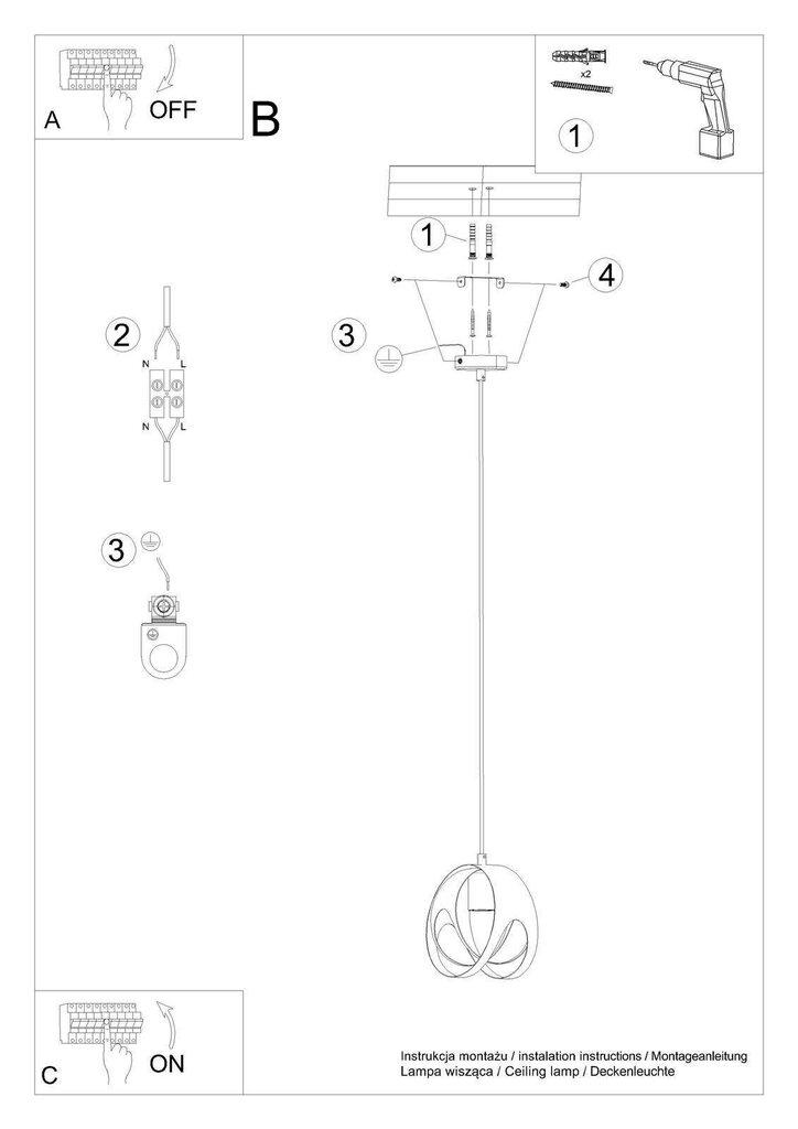 Piekārta lampa tulos 1 balta cena un informācija | Lustras | 220.lv