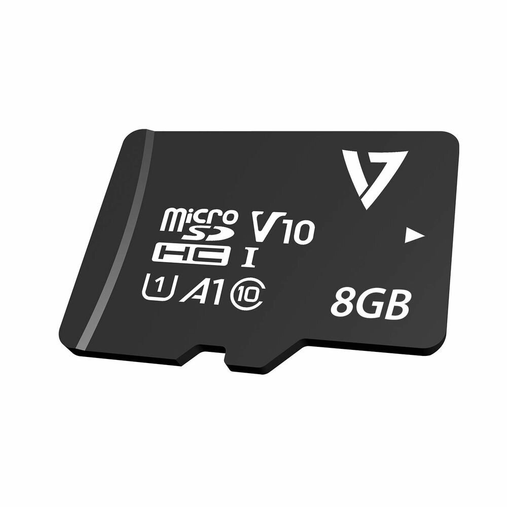 Mikro SD karte V7 CL10MAX 8 GB Melna cena un informācija | Atmiņas kartes mobilajiem telefoniem | 220.lv