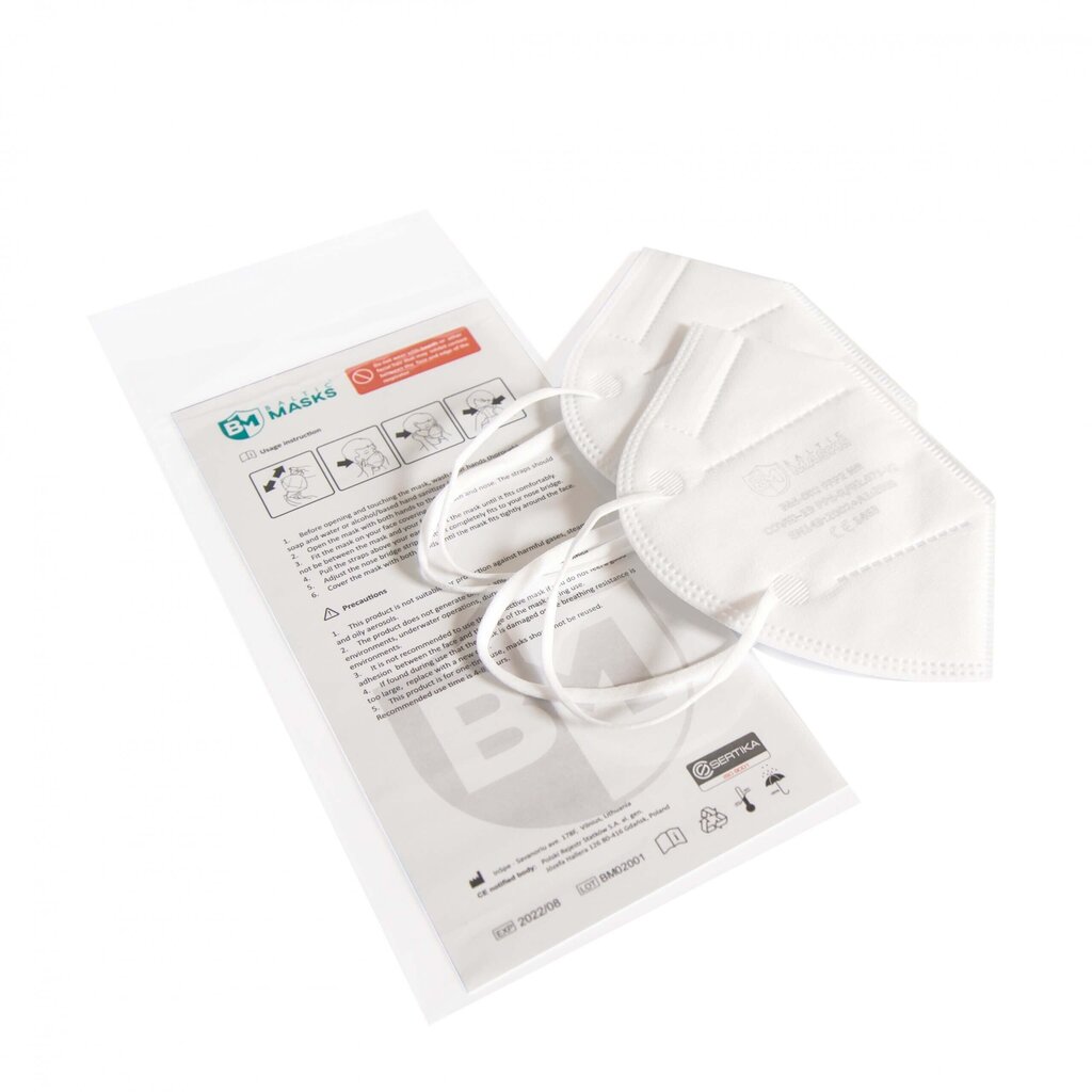 Sejas respiratora maska FFP2 BM027, 4 slāņi, 10 gab. cena un informācija | Pirmā palīdzība | 220.lv