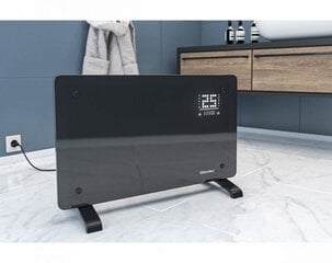 Dekoratīvais sildītājs 65x47x8 cm konvektors WARMTEC EGW 1500 W ar Wi-Fi vadības funkciju, melns cena un informācija | Sildītāji | 220.lv