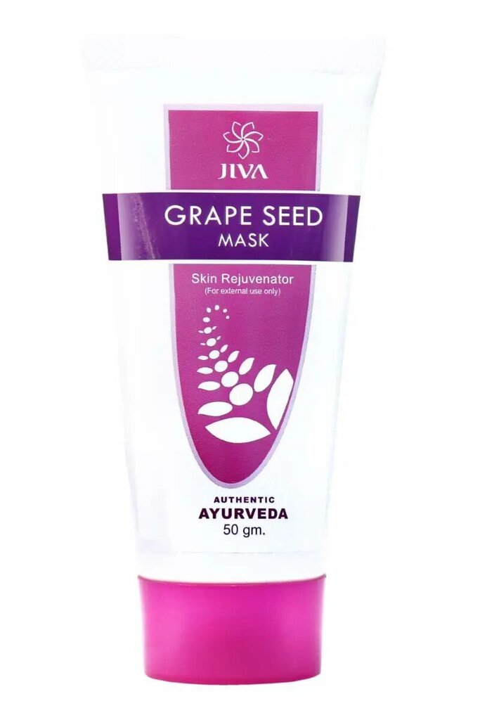 Mitrinoša sejas maska ​​ar vīnogu kauliņiem Grape Seed Jiva Ayurveda, 50 g cena un informācija | Sejas maskas, acu maskas | 220.lv