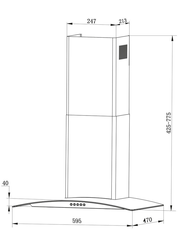 Virtuves nosūcējs - 60 cm., Berdsen black sky цена и информация | Tvaika nosūcēji | 220.lv