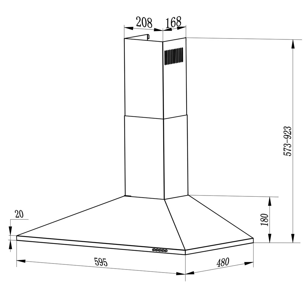 Virtuves nosūcējs - 60 cm., Berdsen modern cena un informācija | Tvaika nosūcēji | 220.lv