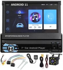 Automašīnas radio, NAVIGĀCIJAS MULTIMĒDIJU STACIJA, GPS, WI-FI, Android 11 ar izvelkamu 7 collu ekrānu cena un informācija | Auto magnetolas | 220.lv