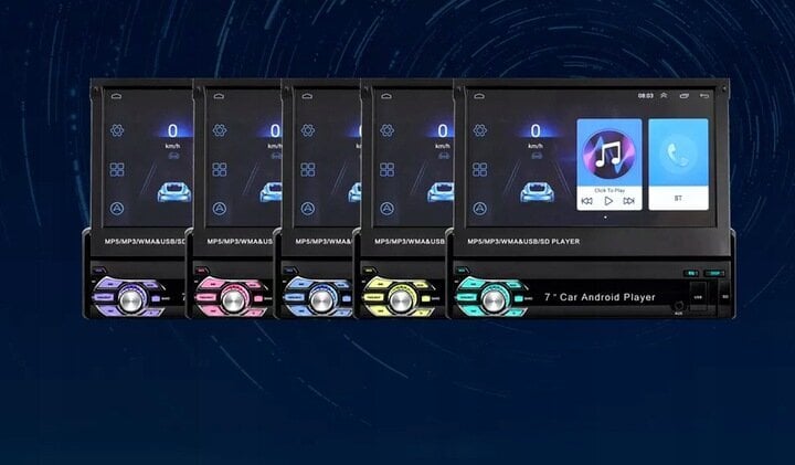 Automašīnas radio, NAVIGĀCIJAS MULTIMĒDIJU STACIJA, GPS, WI-FI, Android 11 ar izvelkamu 7 collu ekrānu cena un informācija | Auto magnetolas, multimedija | 220.lv