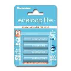 Panasonic Eneloop Lite R03/AAA 550mAh rechargeable – 4 pcs blister cena un informācija | Baterijas | 220.lv