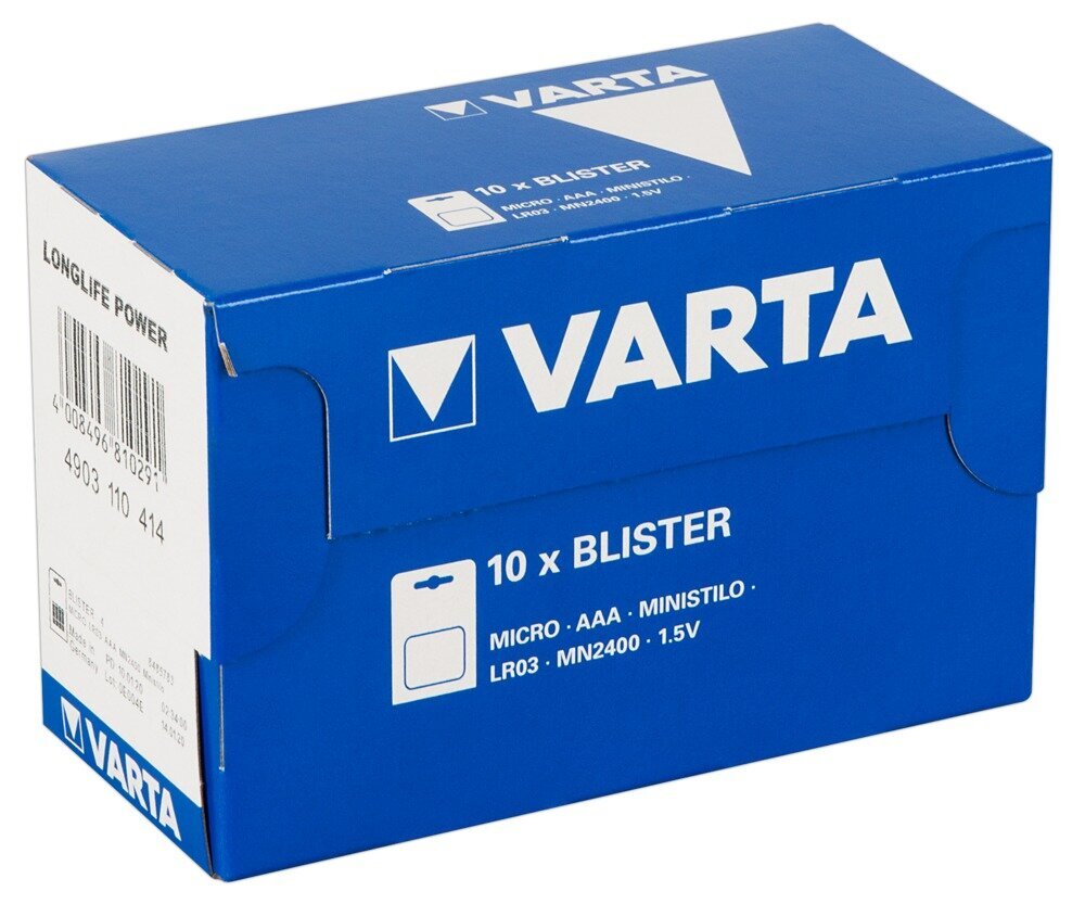 Baterijas Varta AAA, 10x4 цена и информация | Baterijas | 220.lv