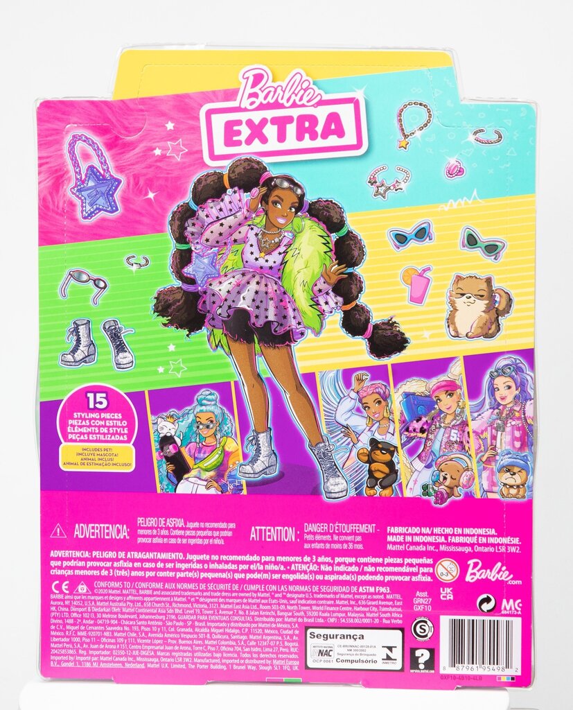 Barbie® Extra lelle — Pigtails ar matu saitēm GXF10 цена и информация | Rotaļlietas meitenēm | 220.lv