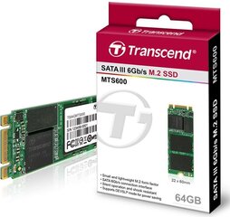 Transcend SSD M.2 2260 SATA 6GB/s, 64GB, MLC (read/write; 450/80MB/s) цена и информация | Внутренние жёсткие диски (HDD, SSD, Hybrid) | 220.lv