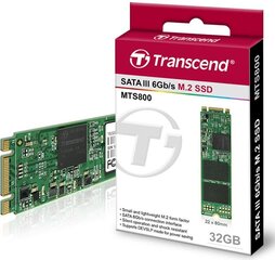 Transcend SSD M.2 2280 SATA 6GB/s, 32GB, MLC (read/write; 230/40MB/s) cena un informācija | Iekšējie cietie diski (HDD, SSD, Hybrid) | 220.lv