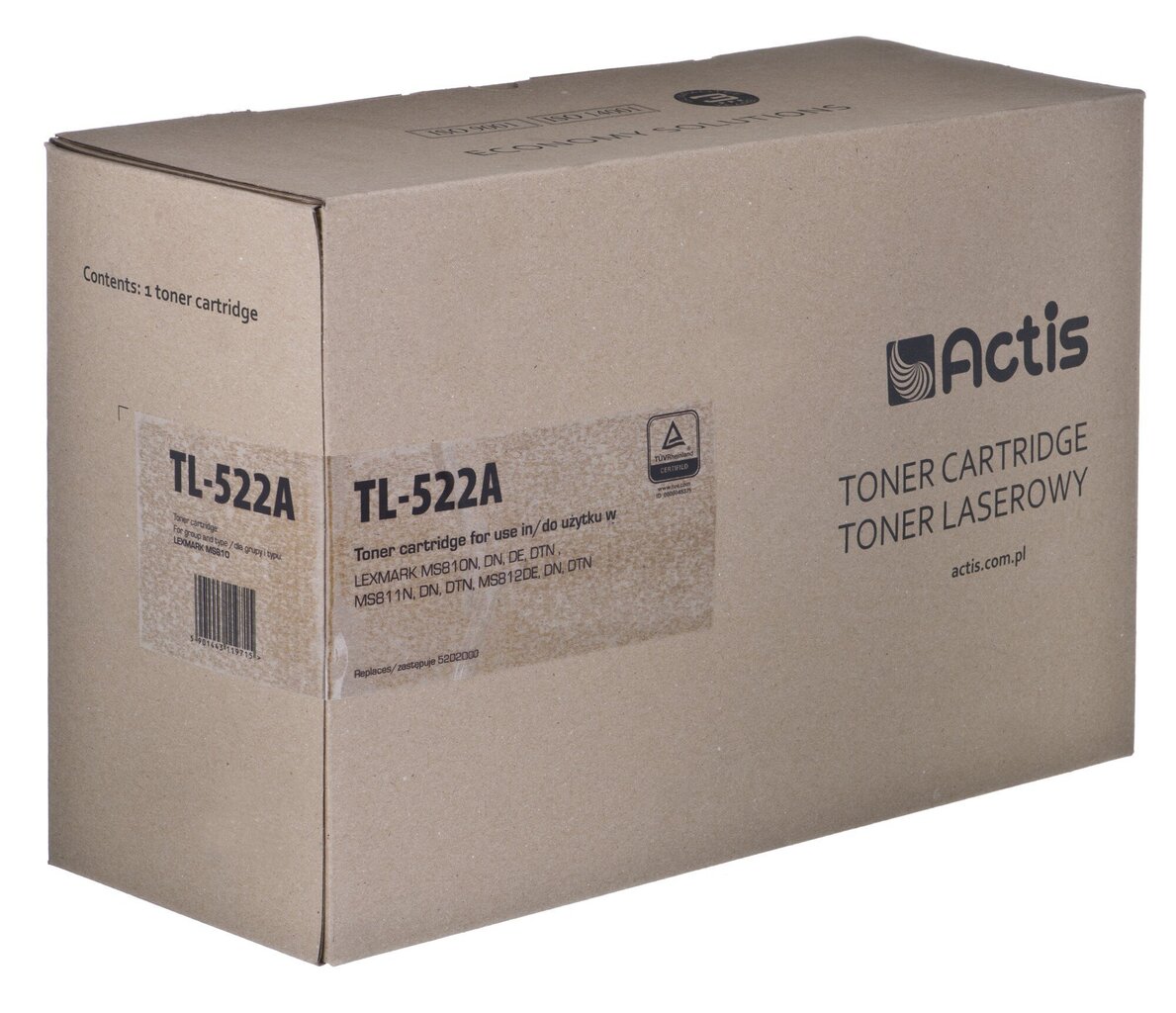 Toner Actis TL-522A (zamiennik Lexmark 52D2000 ; Supreme; 6000 stron; czarny) cena un informācija | Kārtridži lāzerprinteriem | 220.lv