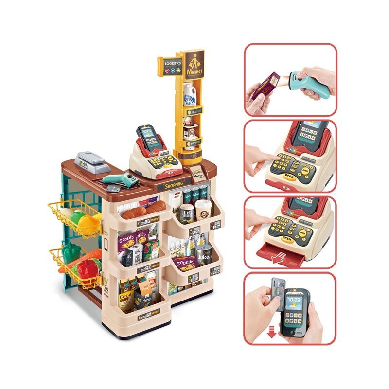 Rotaļu veikals ar ratiņiem un citiem piederumiem Woopie cena un informācija | Attīstošās rotaļlietas | 220.lv
