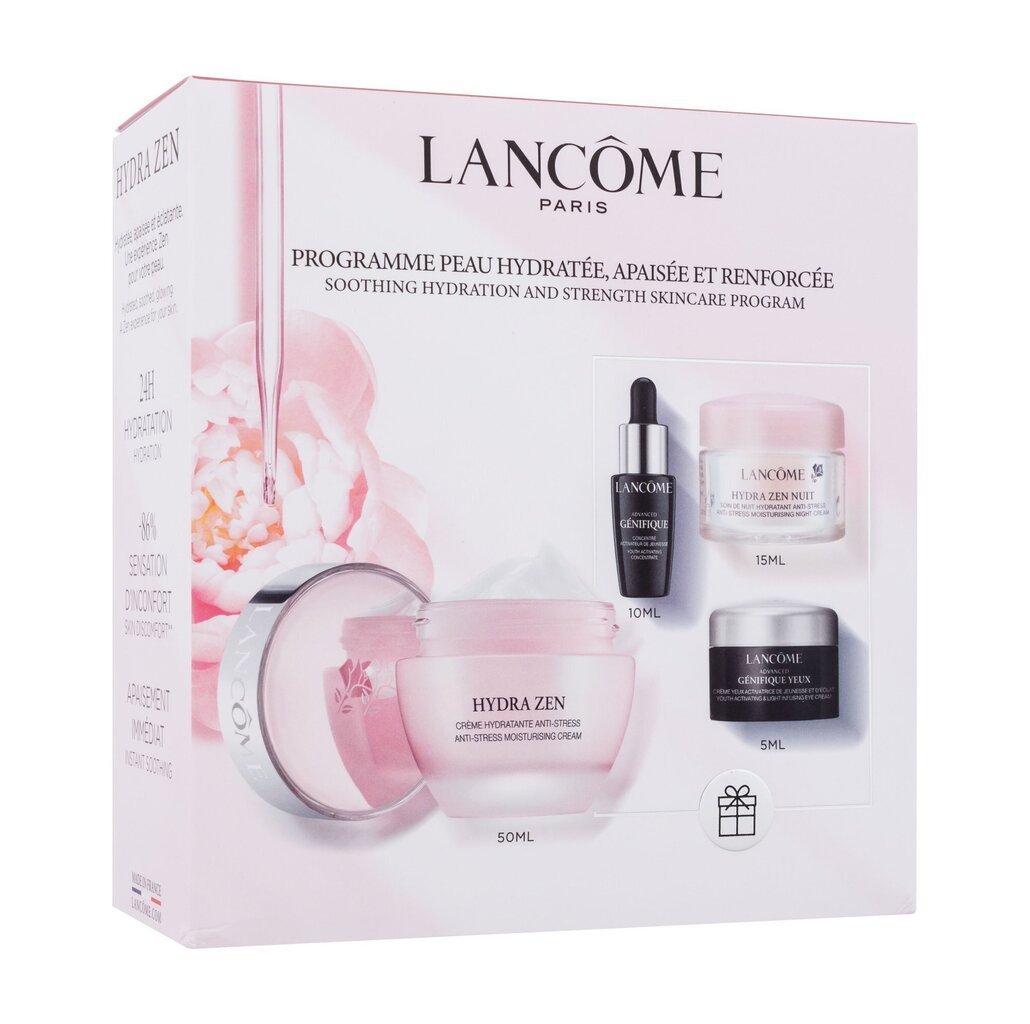 Komplekts Lancome Hydra Zen: dienas krēms, 50 ml + nakts krēms, 15 ml + sejas serums, 10 ml + krēms ādai ap acīm, 5 ml цена и информация | Sejas krēmi | 220.lv