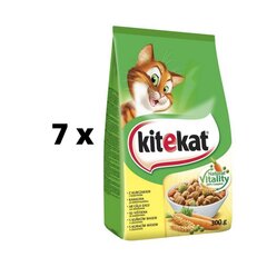 Сухой корм для кошек Kitekat с курицей и овощами, 300 г x 7 шт. упаковка цена и информация | Сухой корм для кошек | 220.lv