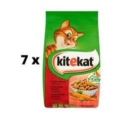 Сухой корм для кошек с говядиной и овощами KITEKAT, 300 г x 7 шт.  цена и информация | Сухой корм для кошек | 220.lv