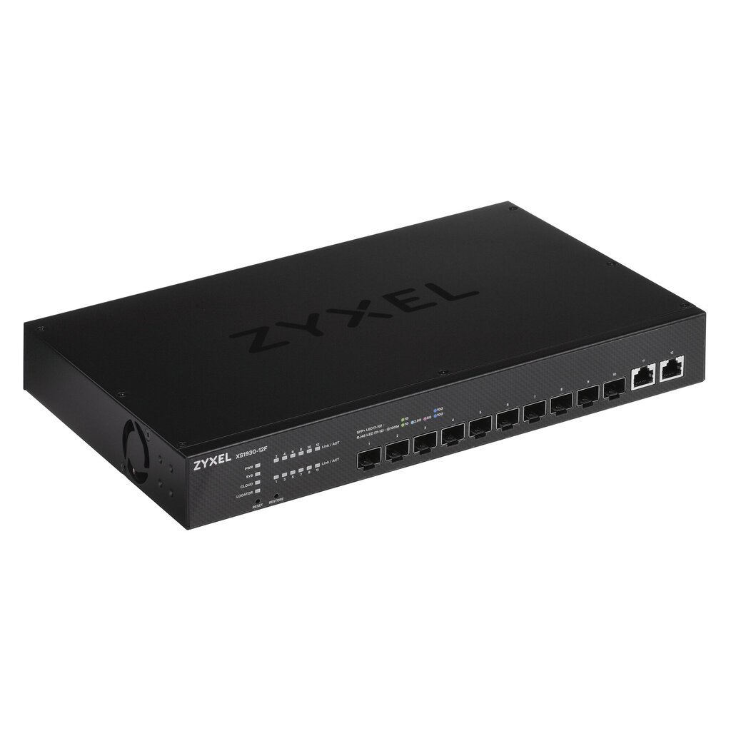 Zyxel XS1930-12F-ZZ0101F network switch Managed L2/L3 10G Ethernet (100/1000/10000) Black cena un informācija | Komutatori (Switch) | 220.lv