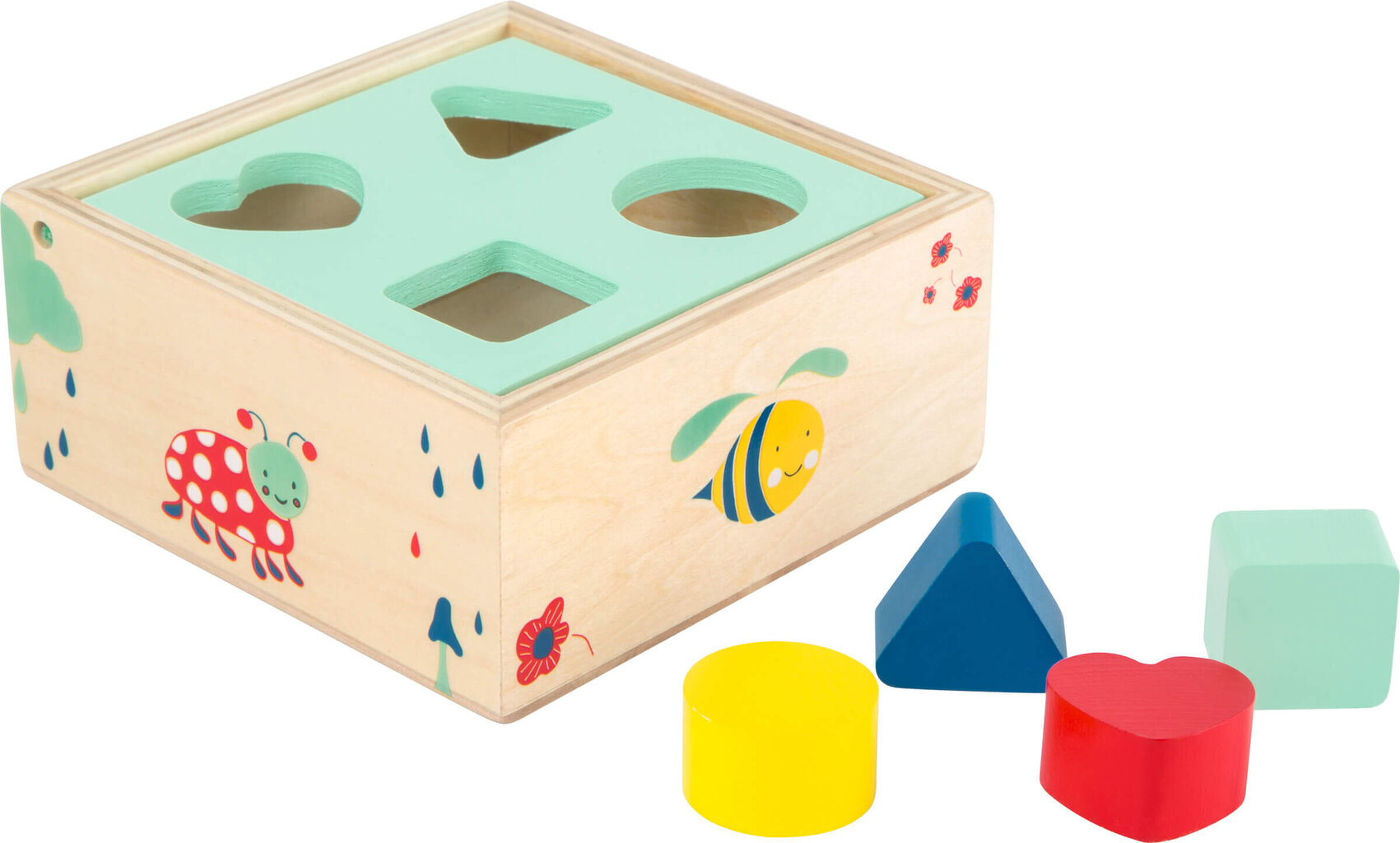 Koka figūru ievietošanas un šķirošanas kastīte - sortieris "Move it!" цена и информация | Rotaļlietas zīdaiņiem | 220.lv