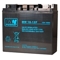 MPL MW POWER MW 18-12F UPS battery Lead-acid akumulators AGM Maintenance-free 12 V 18 Ah, melns цена и информация | Аккумуляторы | 220.lv