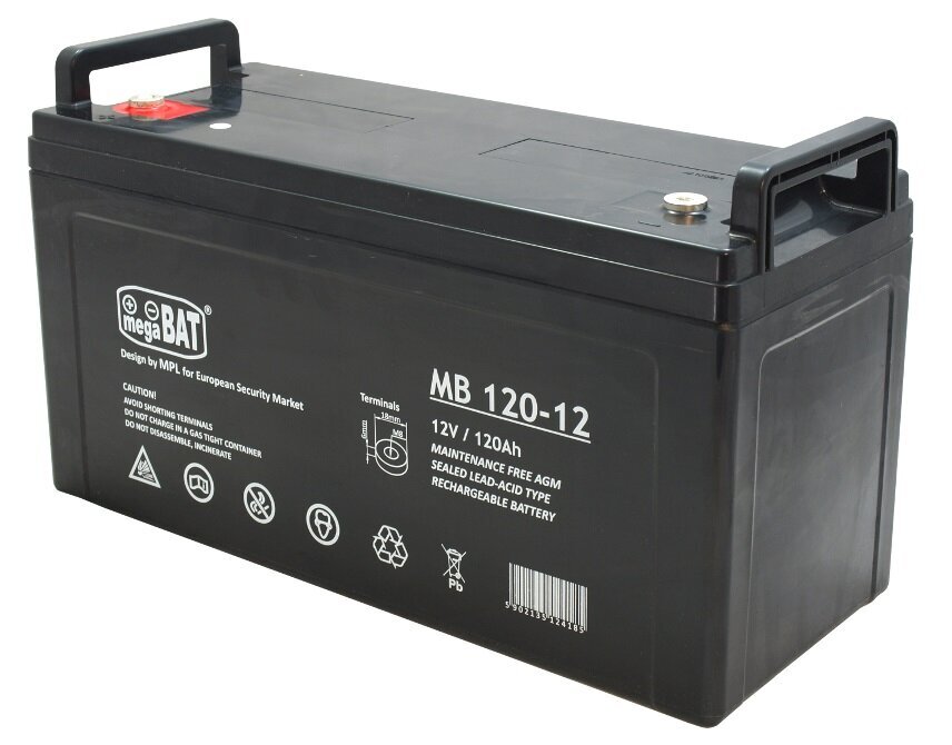 Akumulators MPL megaBAT MB 120-12 UPS battery Sealed Lead Acid VRLA AGM 12 V 120 Ah, melns цена и информация | Akumulatori | 220.lv