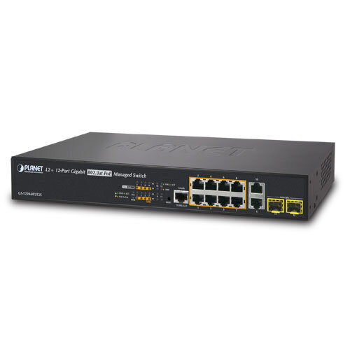 PLANET GS-5220-8P2T2S tīkla slēdzis Managed L2+ Gigabit Ethernet (10/100/1000) Power over Ethernet (PoE) 1U, melns цена и информация | Komutatori (Switch) | 220.lv