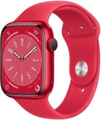 Смарт-часы Apple Watch Series 8 GPS 45 мм (PRODUCT)RED Aluminium Case, (PRODUCT)RED Sport Band - MNP43EL/A LV-EE цена и информация | Apple Умные часы и браслеты | 220.lv