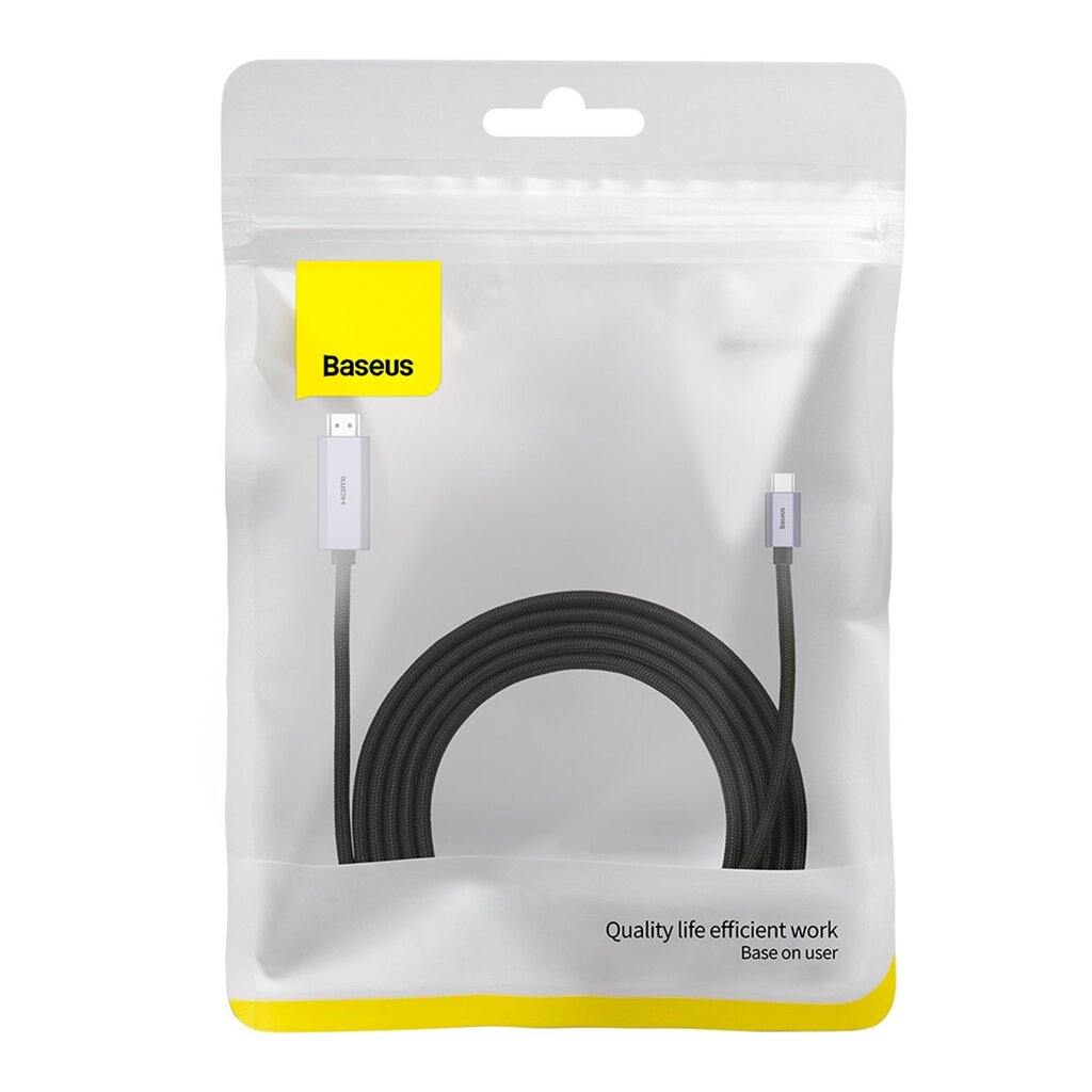 Baseus High Definition Series adapter cable USB Type C - HDMI 2.0 4K 60Hz 3m black (WKGQ010201) cena un informācija | Savienotājkabeļi | 220.lv