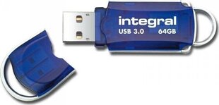 Integral 64GB USB3.0 DRIVE COURIER BLUE UP TO R-100 W-30 MBS USB cena un informācija | USB Atmiņas kartes | 220.lv