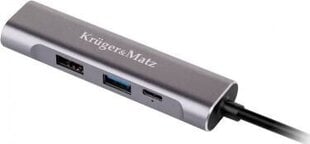 Kruger&Matz (концентратор) USB C - HDMI / USB 3.0 / USB 2.0 / C цена и информация | Адаптеры и USB разветвители | 220.lv