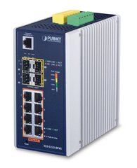 PLANET IGS-5225-8P4S slēdzis Managed L2+ Gigabit Ethernet (10/100/1000) Power over Ethernet (PoE), zils, sudraba cena un informācija | Komutatori (Switch) | 220.lv