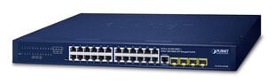 Slēdzis PLANET IPv4/IPv6, 24-Port Managed L2/L4 Gigabit Ethernet (10/100/1000) 1U, zils цена и информация | Электрические выключатели, розетки | 220.lv