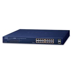 PLANET GSW-1820HP network switch Unmanaged Gigabit Ethernet (10/100/1000) Power over Ethernet (PoE) 1U Blue цена и информация | Коммутаторы (Switch) | 220.lv