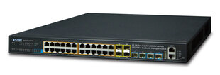 PLANET SGS-6341-24P4X network switch Managed L3 Gigabit Ethernet (10/100/1000) Power over Ethernet (PoE) 1U Black цена и информация | Коммутаторы (Switch) | 220.lv